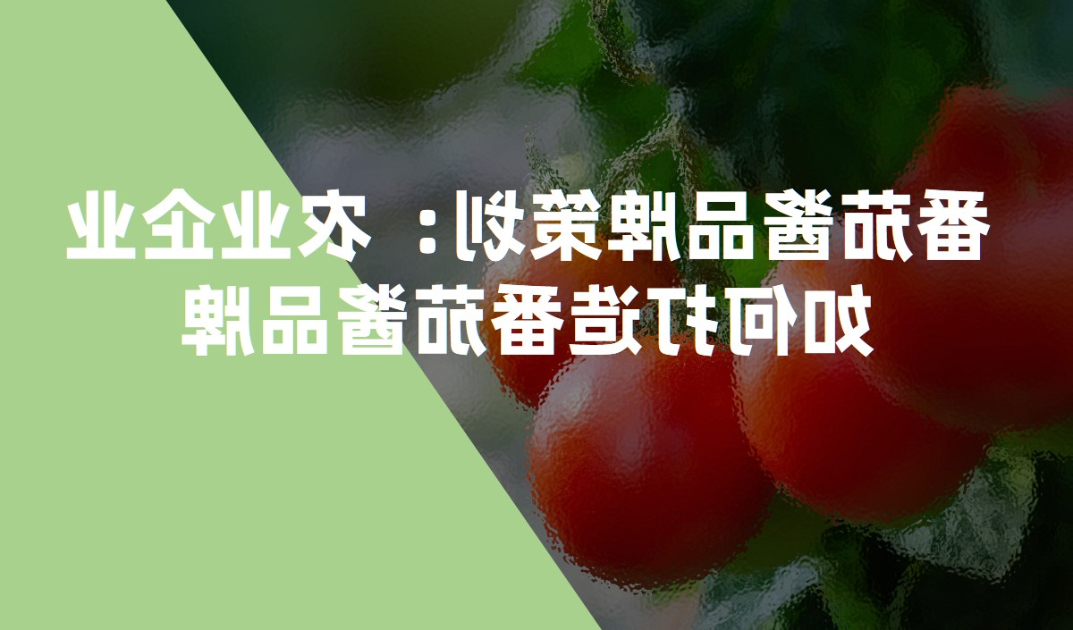番茄酱品牌策划：农业企业如何打造番茄酱品牌